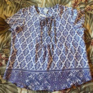 NWT Liz Claiborne purple & lavender boho top size XL